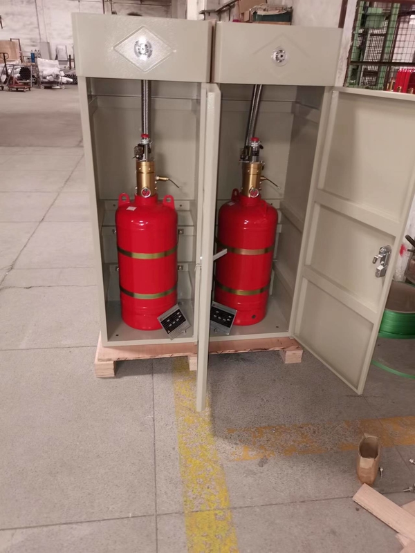100L FM200 Agent Cabinet Extinguisher Single Cylinder W/2 Nozzles Fire Suppression System